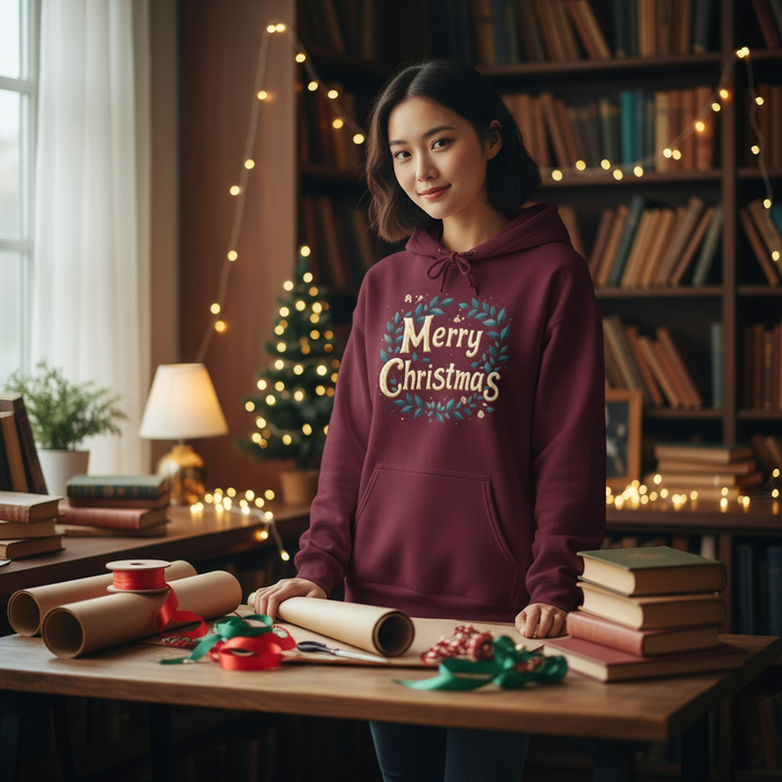 Merry Christmas Wreath | Unisex Hoodie