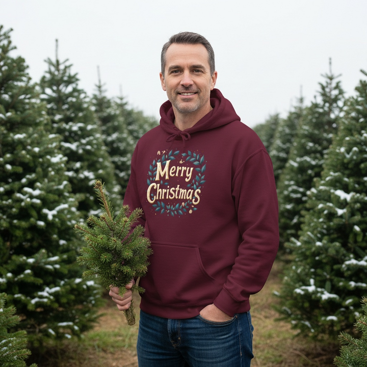 Merry Christmas Wreath | Unisex Hoodie